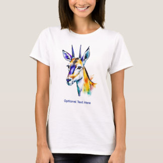 Multicolor Paint Tropfen Watercolor Gazelle T-Shirt