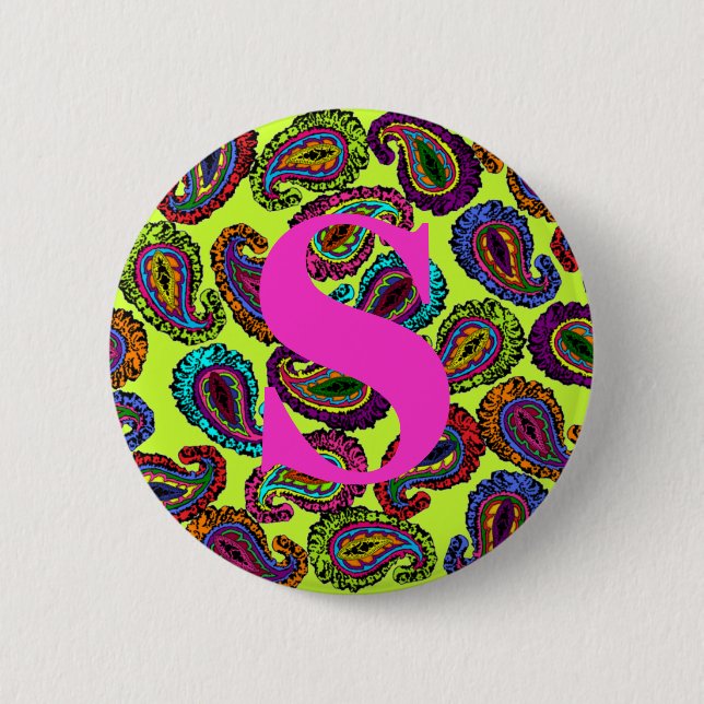 Multicolor Paisley Button (Vorderseite)
