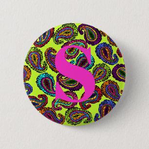 Multicolor Paisley Button