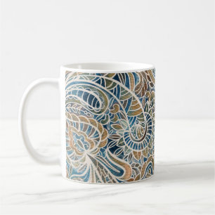 Multicolor Paisley HandGezeichnet Print Kaffeetasse