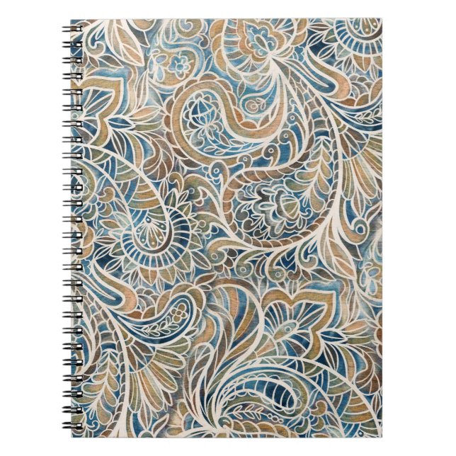 Multicolor Paisley HandGezeichnet Print Notizblock (Vorderseite)