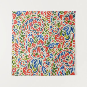 Multicolor Paisley Print Batik Muster Wandteppich