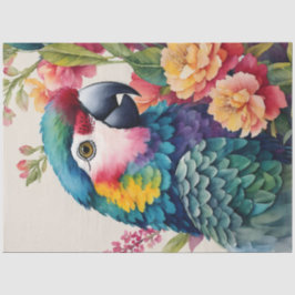 Multicolor Parrot Floral Wasserfarbe Kunst Seidenpapier