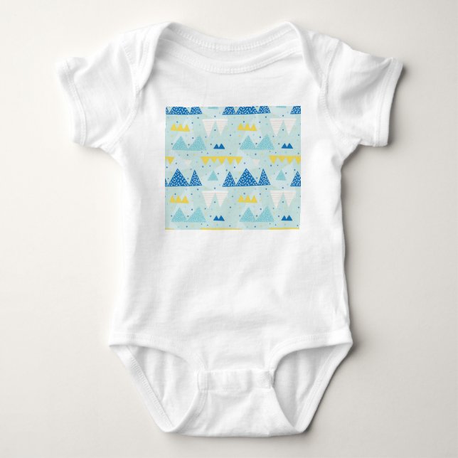 Multicolor Party: Fun Seamless Muster. Baby Strampler (Vorderseite)
