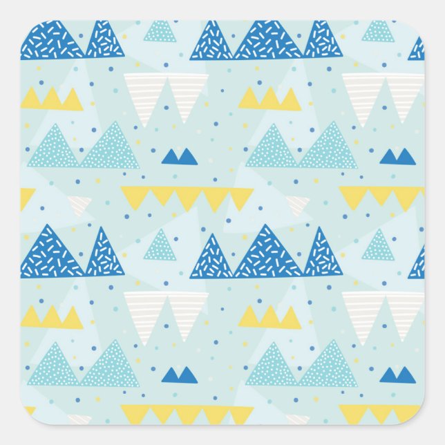 Multicolor Party: Fun Seamless Muster. Quadratischer Aufkleber (Vorderseite)