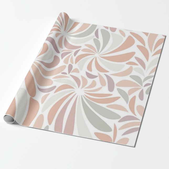 Multicolor Pastel Abstrakt floral Botanisch Geschenkpapier (Ungerollt)