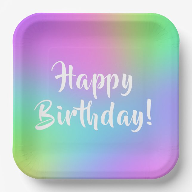Multicolor Pastel Birthday Tellers Pappteller (Vorderseite)