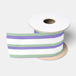 Multicolor Pastel Lila, Grün, Weißband Satinband