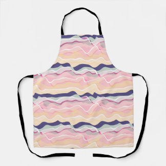 Multicolor Pastel Wavy Muster Schürze