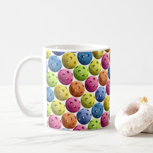Multicolor Pickleball Kaffeetasse (Mit Donut)