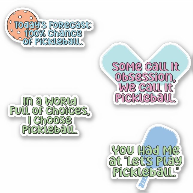 Multicolor Pickleball Player Farbreiches Stickerpa Aufkleber (Vorderseite)