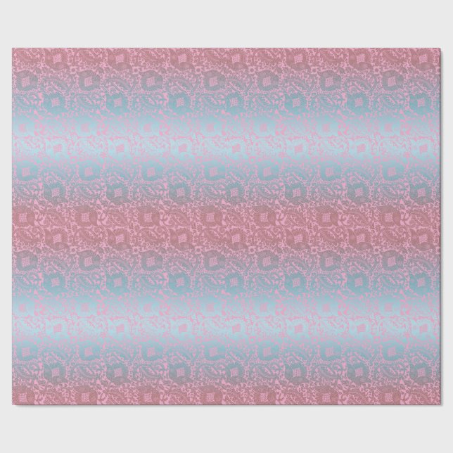 Multicolor Pink Mittelalterliche Einzigartige Blum Geschenkpapier (Saum)