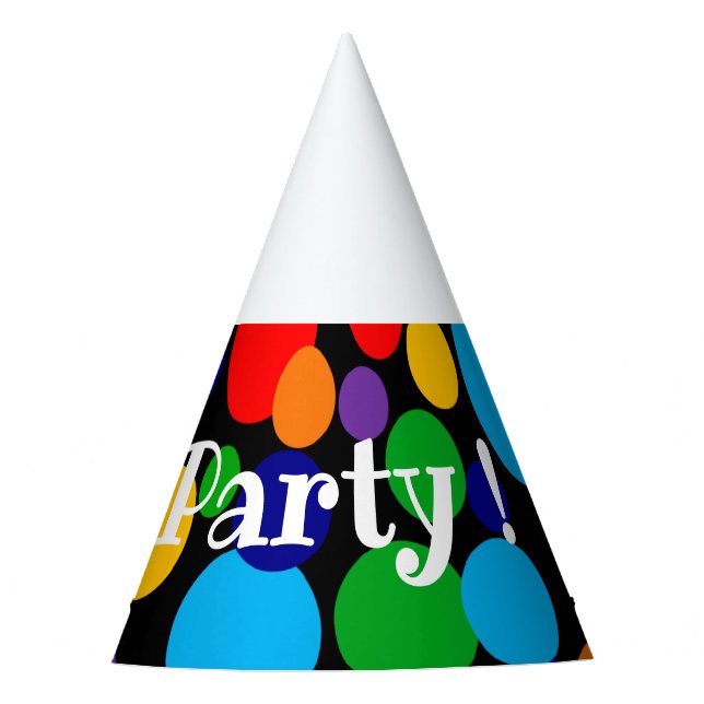Multicolor Polka Dots Partyhütchen (Vorderseite)