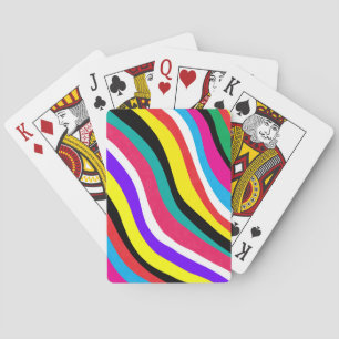Multicolor Psychedelic Wavy Stripes Spielkarten