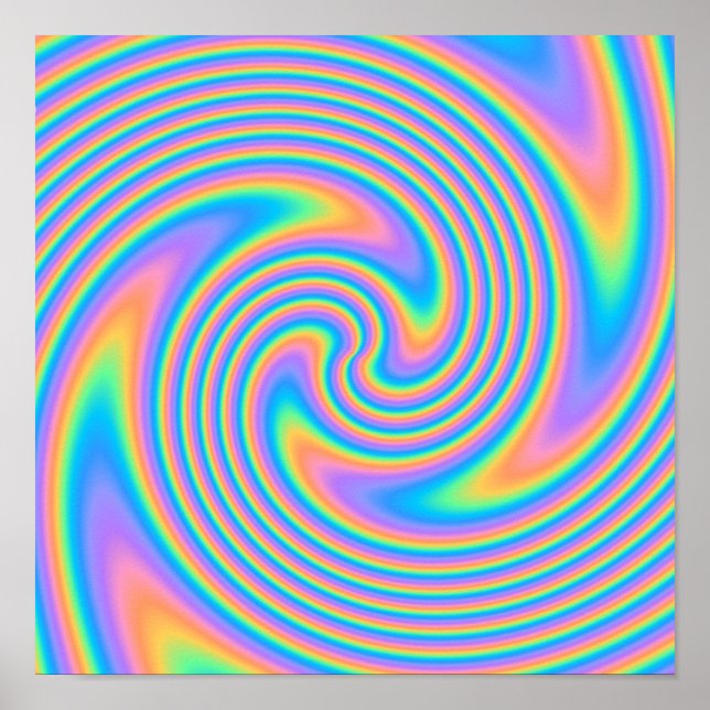 Multicolor Psychedelische Drehung Swirl Muster. Poster (Vorne)