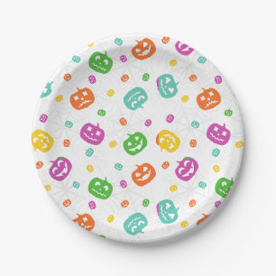 Multicolor Pumpkins Halloween-Muster Pappteller
