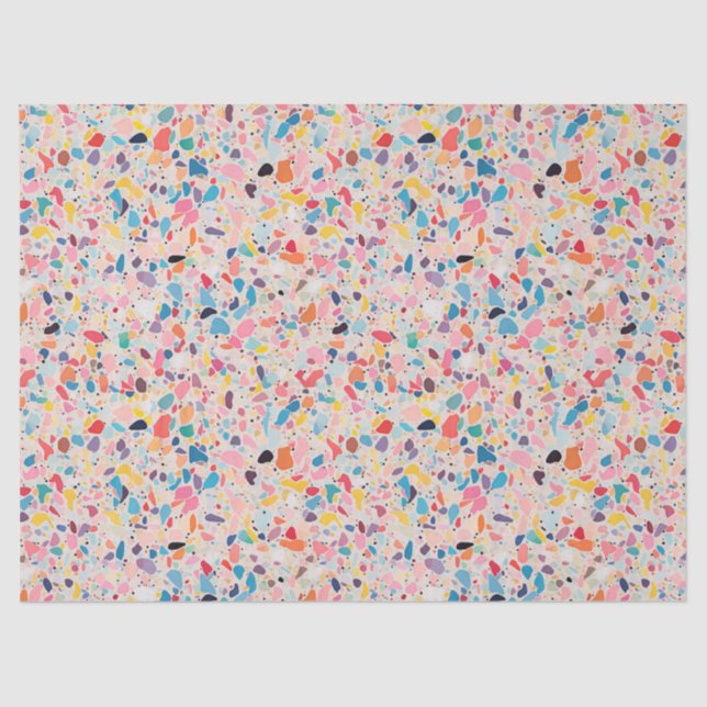 Multicolor Rainbow Terrazzo-Muster Seidenpapier (Vorderseite)