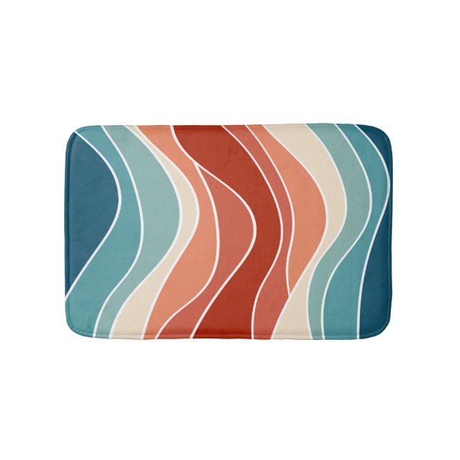 Multicolor-Retrowellen Badematte (Vorderseite)