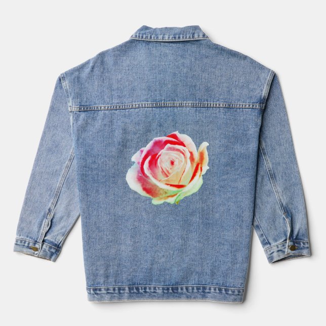 Multicolor-Rose Jeansjacke (Rückseite)