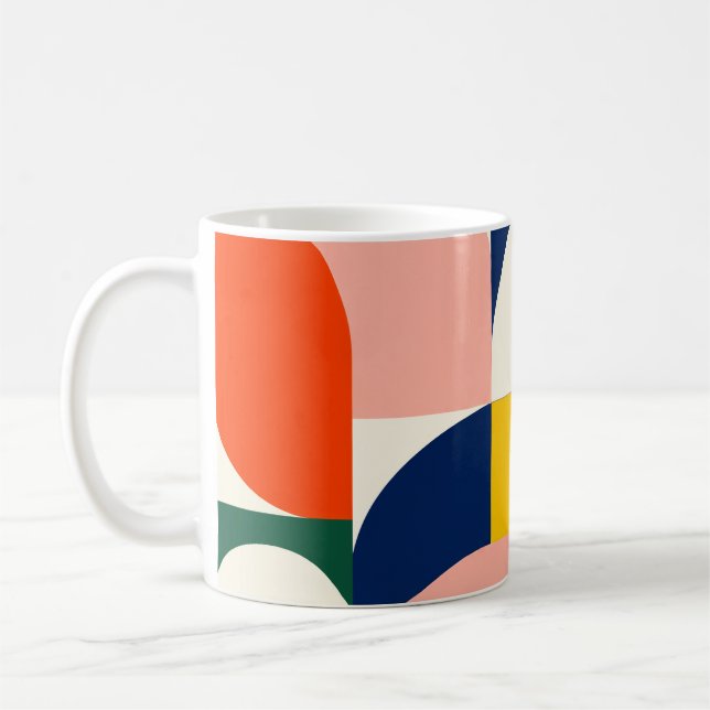 Multicolor Rounded Geometric Composition Kaffeetasse (Links)