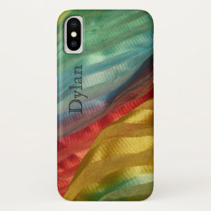 Multicolor Seidenstoff-Foto mit Namen Case-Mate iPhone Hülle