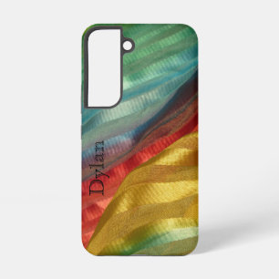 Multicolor Seidenstoff-Foto mit Namen Samsung Galaxy Hülle