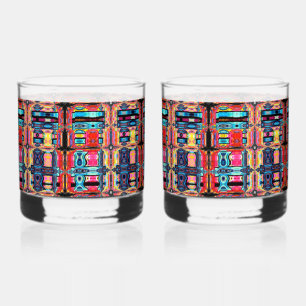 Multicolor-Set für Abstrakten Trinkbehälter Whiskyglas