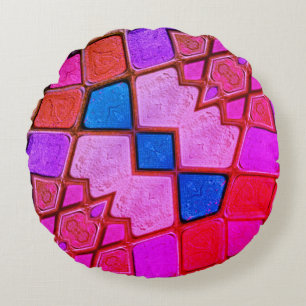 Multicolor Shades Pattern Drehkissen Rundes Kissen