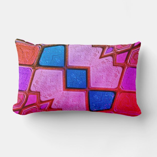 Multicolor Shades Pattern Lumbar Pillow Lendenkissen (Vorderseite)