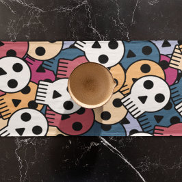 Multicolor Skulls-Muster Großer Tischläufer