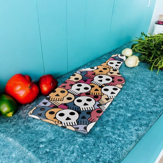 Multicolor Skulls-Muster Schneidebrett (Chopping Board)