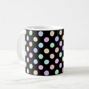 Multicolor Spots auf der Black Coffee Tasse