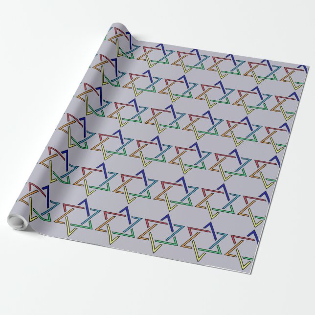 Multicolor Star von David Holiday Wrapping Paper Geschenkpapier (Ungerollt)