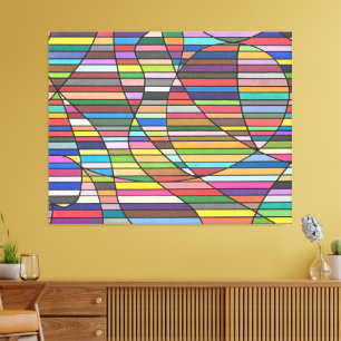 Multicolor-Streifen Abstrakt mit den folgenden Kur Leinwanddruck