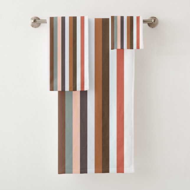 Multicolor-Streifenmuster  Badhandtuch Set (Insitu)