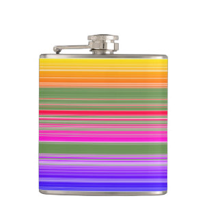 Multicolor-Streifenmuster Flachmann