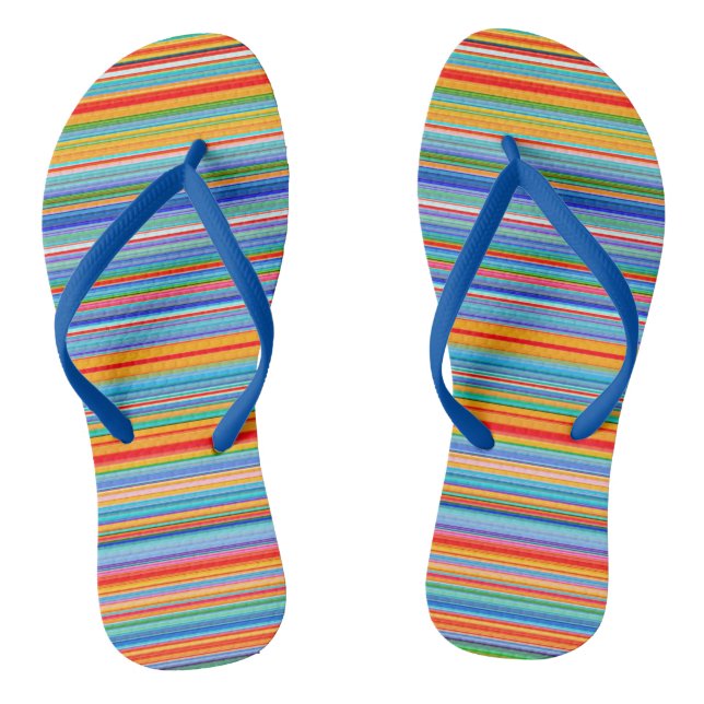 Multicolor-Streifenmuster Flip Flops (Fußbett)