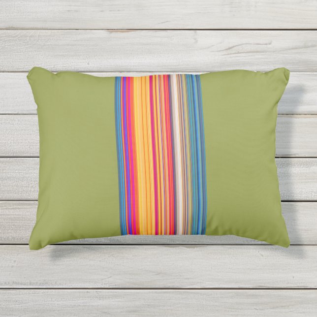 Multicolor-Streifenmuster Kissen Für Draußen (Vorderseite)