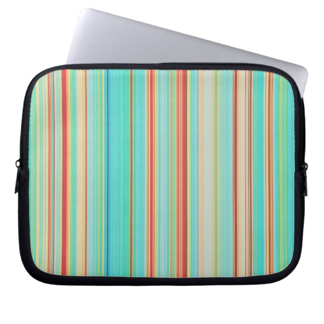 Multicolor-Streifenmuster Laptopschutzhülle (Vorderseite)
