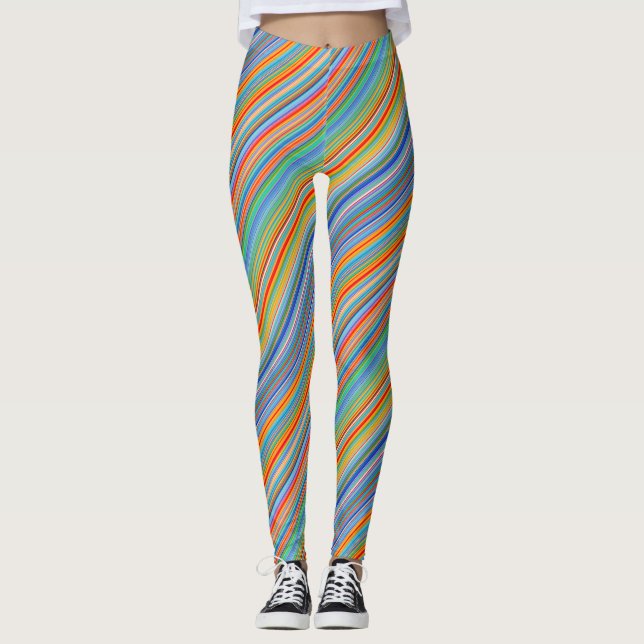 Multicolor-Streifenmuster Leggings (Vorderseite)