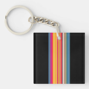 Multicolor-Streifenmuster Schlüsselanhänger