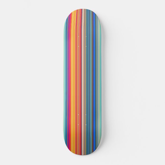 Multicolor-Streifenmuster Skateboard (Vorderseite)