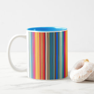 Multicolor-Streifenmuster Zweifarbige Tasse