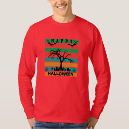 Multicolor Stripe Friedhof mit Fledermäusen und Ba T-Shirt