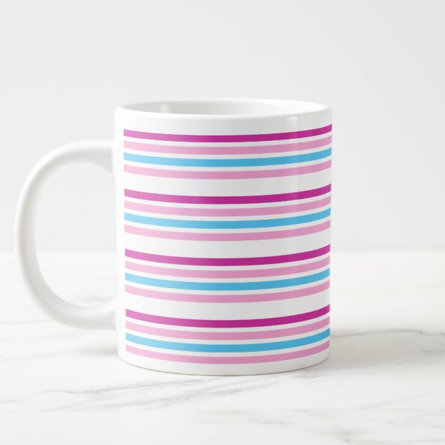Multicolor Stripe Tee Jumbo-Tasse (Links)