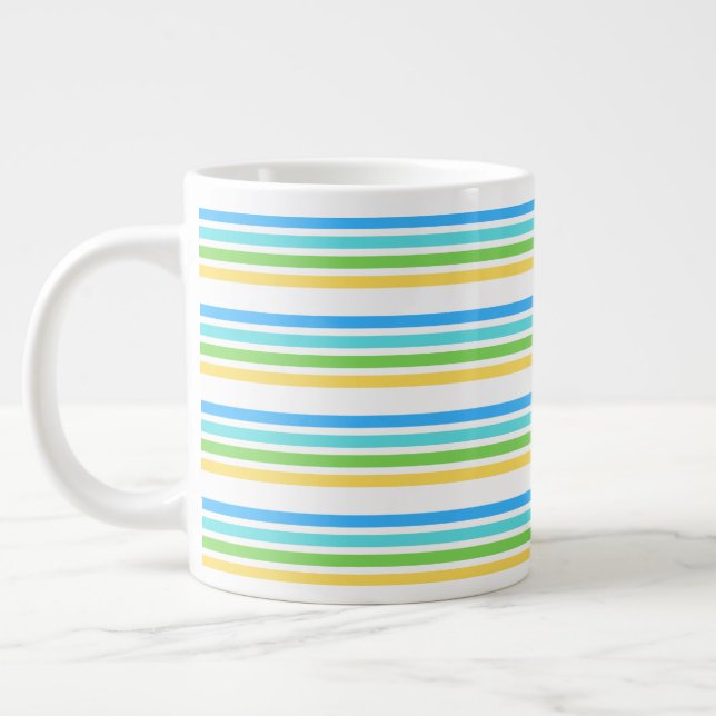 Multicolor Stripe Tee Jumbo-Tasse (Links)