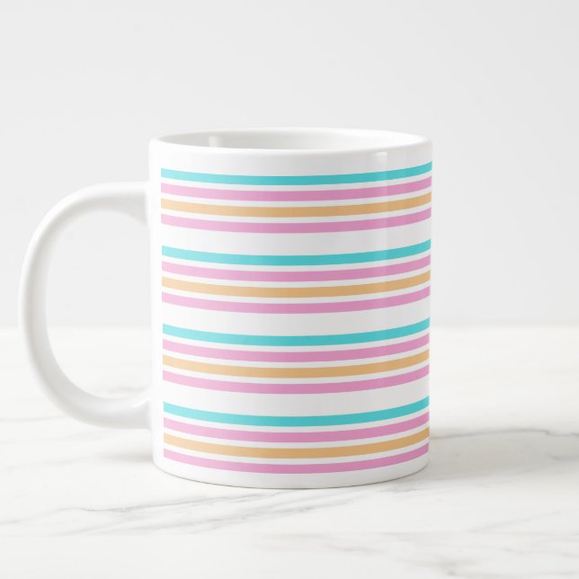 Multicolor Stripe Tee Jumbo-Tasse (Links)