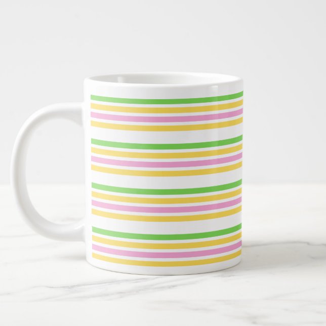 Multicolor Stripe Tee Jumbo-Tasse (Links)