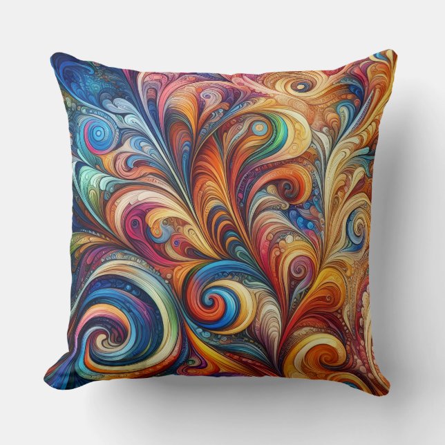 Multicolor Swirls Kissen (Vorderseite)