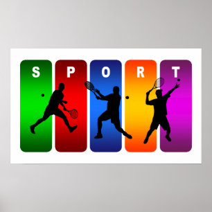 Multicolor Tennis Emblem (männlich) Poster